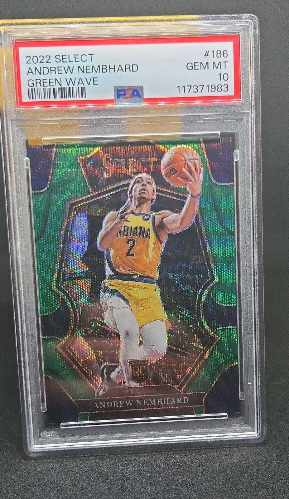 2022-23 Panini Select - Premier Lvl Andrew Nembhard #186 Green Wave Pzm /50 (RC)