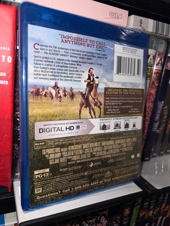Dances With Wolves 25th Anniversary Edition Blu-ray Kevin Costner Sealed NEW - Image 2 of 4