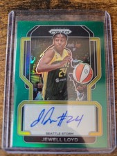 2022 Panini WNBA Prizm Jewell Loyd Green Prizm Signatures Auto #SG-JWL Storm