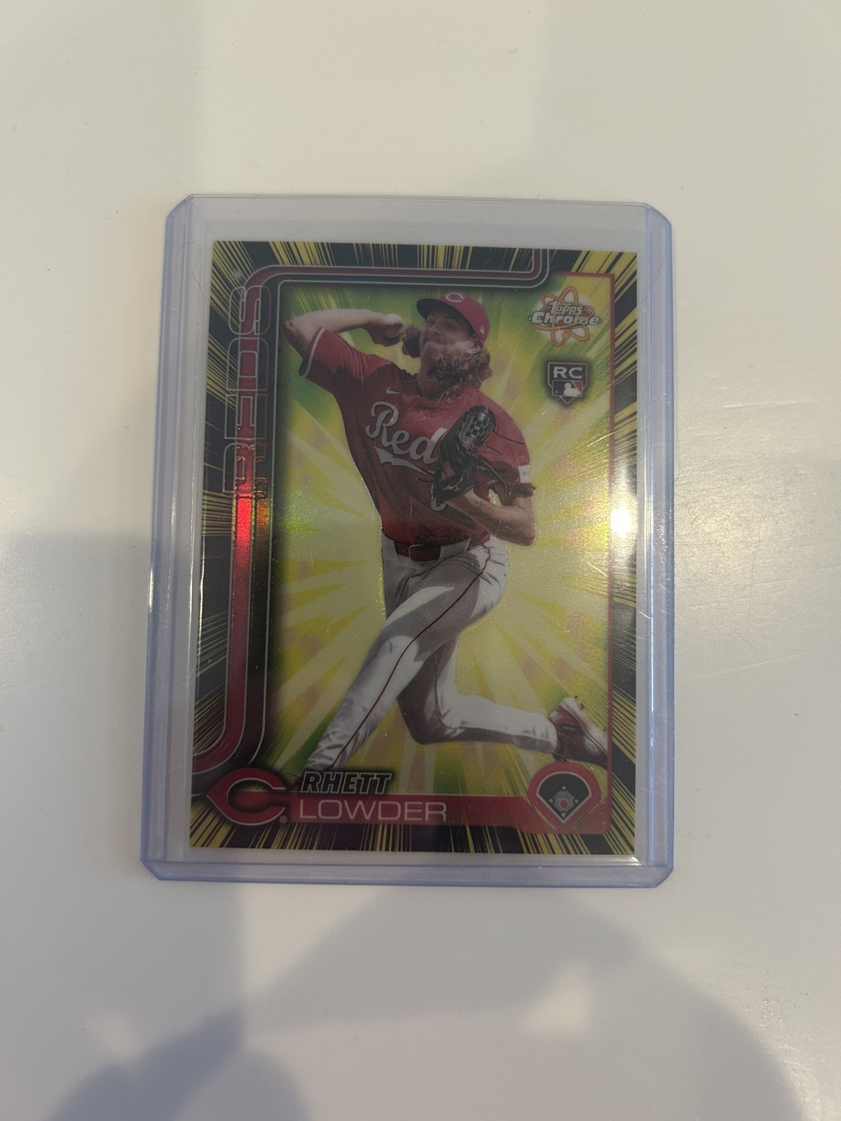 Rhett Lowder 2025 Topps Chrome Radiating Rookie RC SSP Case Hit Cincinnati Reds