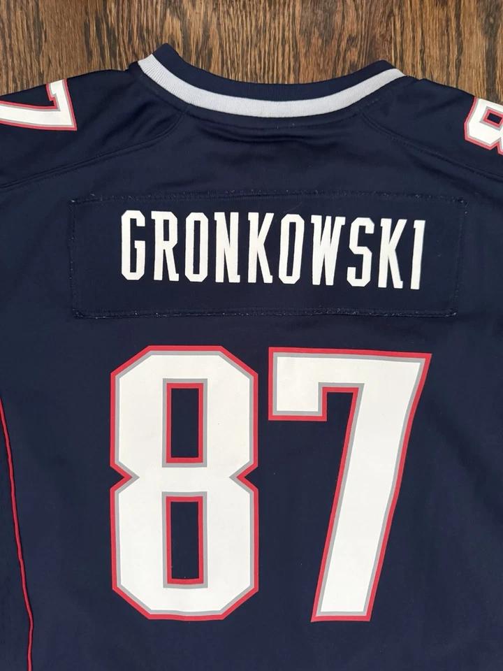Nike 87 Rob Gronkowski New England Patriots Navy Jersey Super Bowl XLIX Y 14 -16 - Image 2 of 4