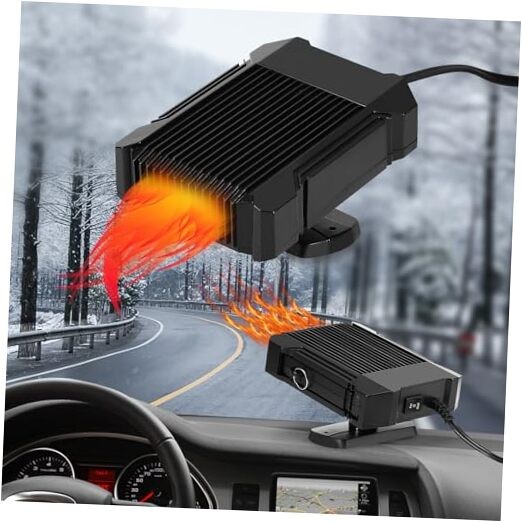 12V 150W Portable Car Heater & Fan 2-in-1, Fast Heating and 