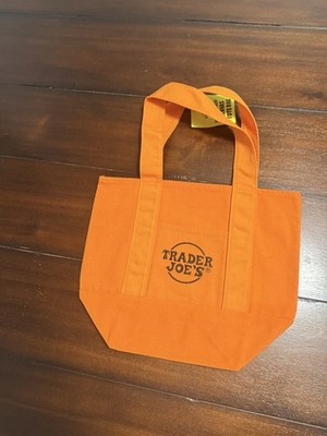 Trader Joe s - Trick or Treat Black & Orange Mini Canvas Tote Bag - New with Tag