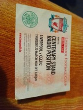 Liverpool V Celtic  20/3/2003 UEFA Cup Quarter Final Radio Match Ticket 