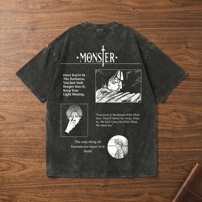 Johan Liebert Monster Anime T-Shirt Heavyweight 230GSM Oversized Vintage Wash
