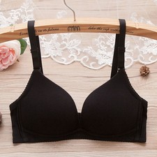 Summer Cotton Bra Wireless Women Girl Underwear Upholding Solid Color Cute