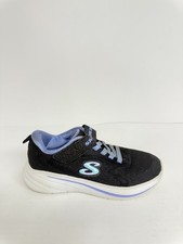 -2334 Skechers Girl's Wave 92 Sneaker Size 3.0 Black/Blue US 3 Big Kids