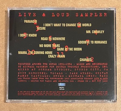 激レア盤あり！！Ozzy Osbourne CDセット Ozzy Osbourne - Live & Loud sampler RARE promo CD '93 | eBay