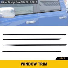 4x Gloss Black Door Window Bottom Sill Trims Covers Kit For Dodge Ram 1500 11-18