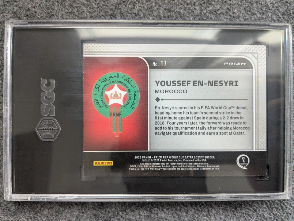 2022 PANINI PRIZM WORLD CUP YOUSSEF EN-NESYRI NATIONAL PRIDE CASE HIT SGC 10 - Image 2 of 2
