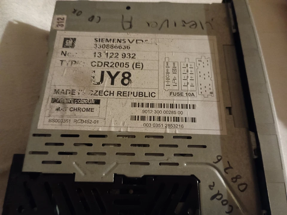 VDO CDR 2005 Opel Autoradio CD Corsa Meriva Omega Signum Vectra 24469306 uy8 TOP - Bild 2 von 3