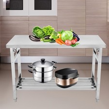 Stainless Steel Commercial Kitchen Work Food Prep Table 47" x 24" x 32'' US