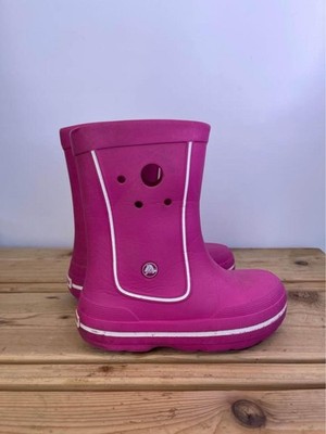 CROCS Size J2 Pink Eva Rain Boots