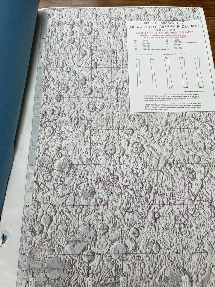 APOLLO MISSION 17 1973 LUNAR PHOTOGRAPHY INDEX MAPS - Complete all maps - Image 2 of 4