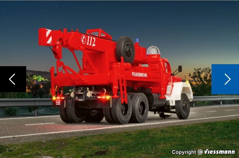 Viessmann Car Motion Magirus Fire Dept Crane 8051 HO Scale - Image 2 of 4