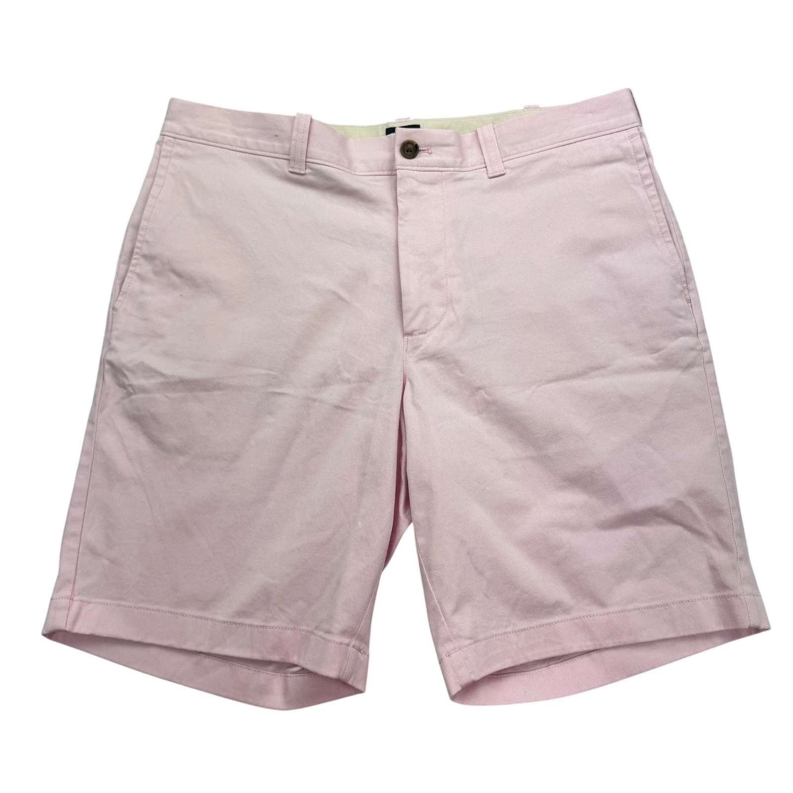 J.Crew Shorts Mens 34 Pink Chino 9 Inseam Stretch Cotton Flat Front Casual HS020