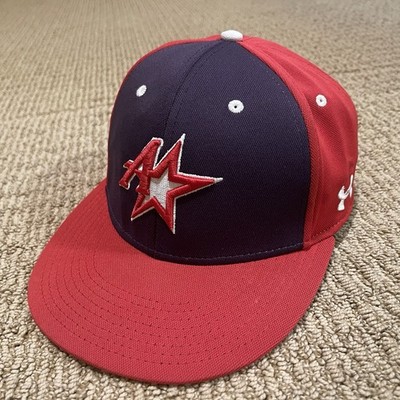 Under Armour Midwest Astros Hat Red Rear Spellout Medium Cap