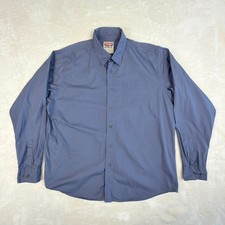 Wrangler Jeans Co Shirt Mens XL Blue Solid Long Sleeve Button Up Pocket Casual