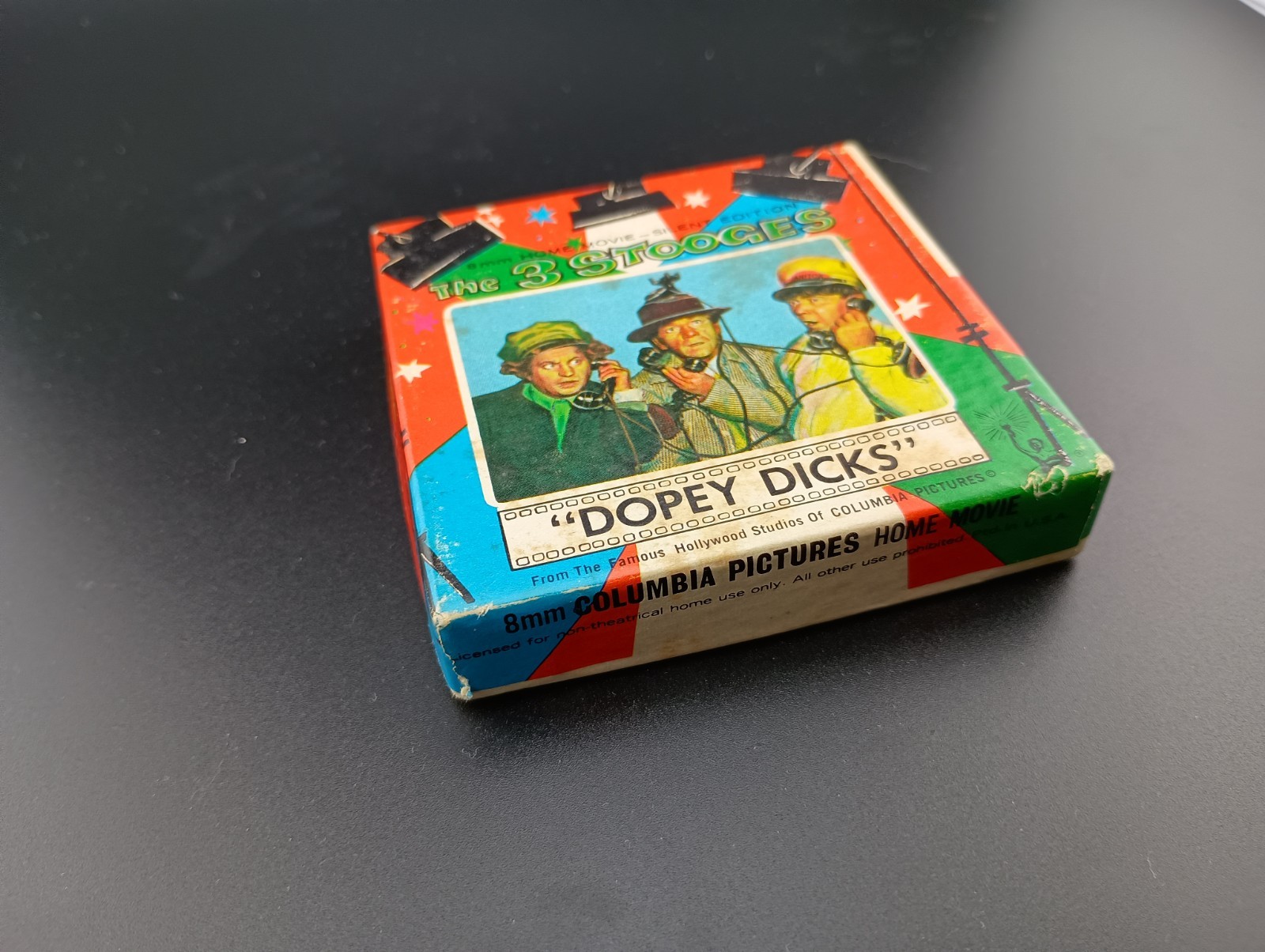 VINTAGE THREE STOOGES "DOPEY DICKS" COLUMBIA 8MM MOVIE 3" 1950s Era Projection thumbnail 2
