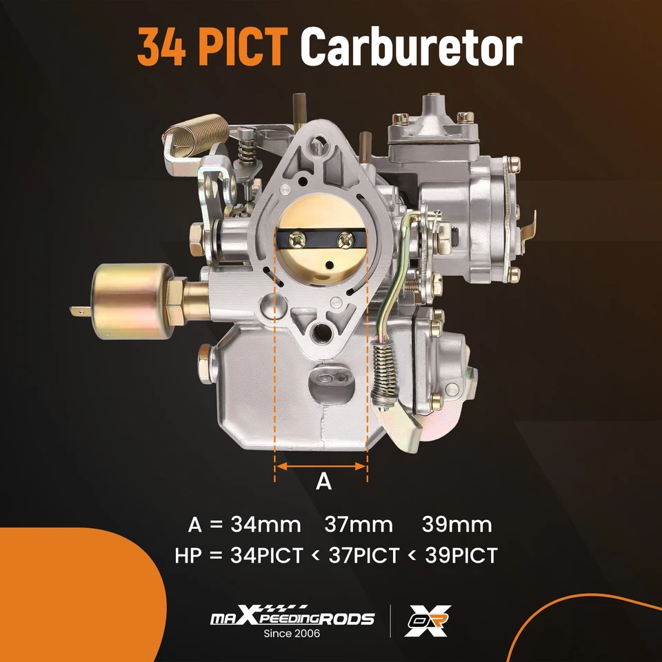 34 PICT-3 Carby Carburetor for VW Beetle Super Beetle 1971-1979 113129031K - image 4 of 4