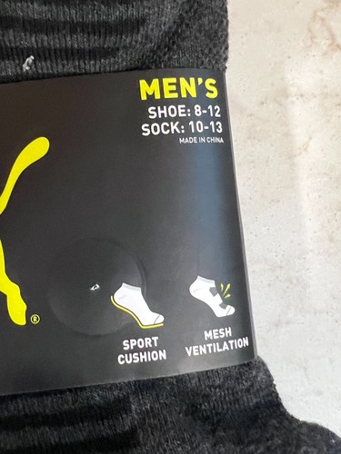 PUMA Mens 6 Pairs Pack Socks Low Cut Training Size 10-13 Shoe 8-12 MULTI Combo - Picture 4 of 6