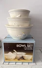 Vintage McCoy Pottery Nesting Mixing Bowl Set Embossed Goose  USA New In box