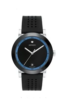 Brand New Movado Signature Sport 42mm  Stainless Steel Silicone Watch 0607826