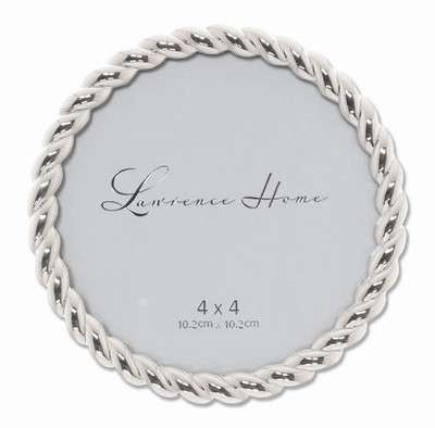 Lawrence Frames Metal Frame, Rope Design, Silver, 4x4 Round | Brand New