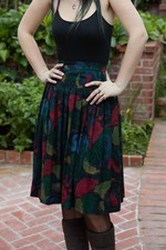 Vintage 70s Emanuel Ungaro Parallele Paris 8 S 100 Wool Full Skirt Pockets