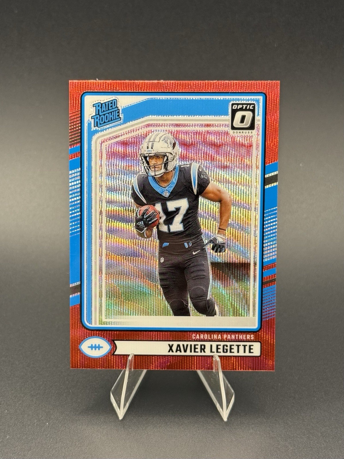 2024 Panini Donruss - Rated Rookie Xavier Legette #323 Optic Preview Red Wave RC