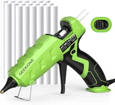 SEEKONE Full Size Hot Glue Gun, 60/100W Dual Power Large Gun with Green 