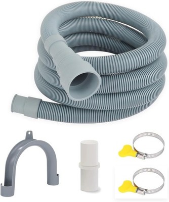 HYDRO MASTER 8 Feet Washing Machine Drain Hose Extension Kit, Gray Flexible Hose