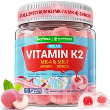 Vitamin K2 Gummies MK-7 200 mcg & MK-4 500 for Women 60 Count (Pack of 2) 