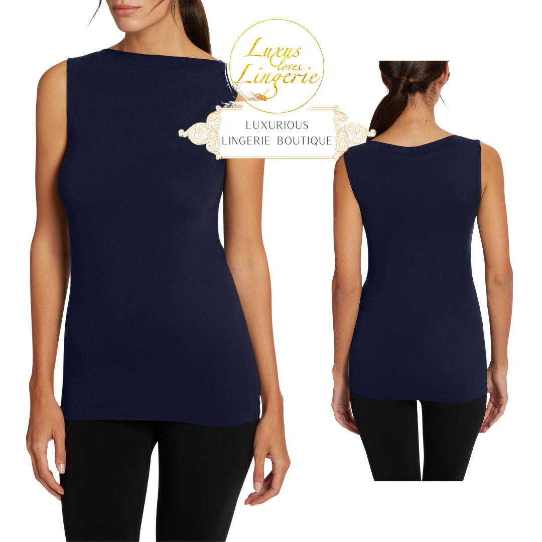 Aurora Top Sleeveless By Wolford XS Navy Opal Blue Sleeveless Soft Elegant