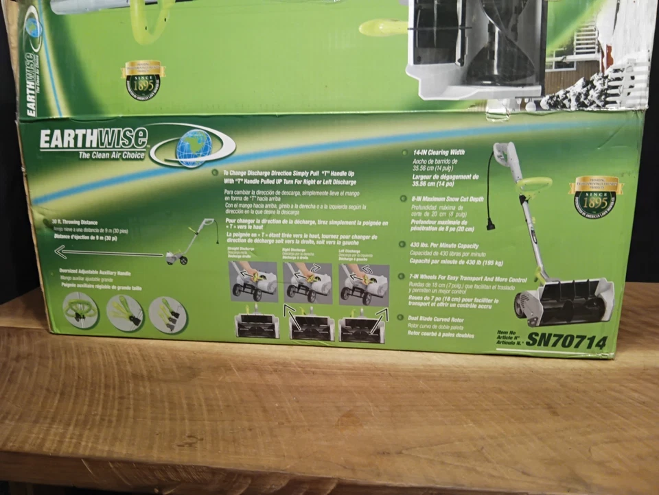Lanzador de nieve con cable de 14" de EarthWise, nuevo Foto 2 de 4