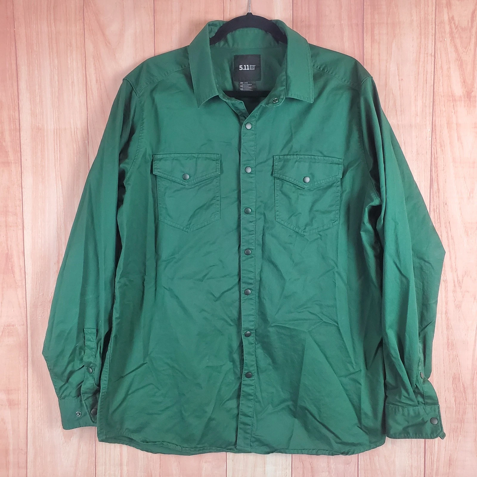 5.11 Tactical Gunners Mens Shirt Large Trekking Green Long Sleeve Button Up
Opens in a new window or