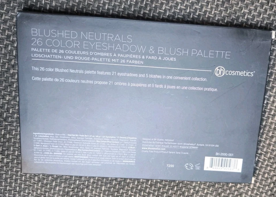 BH COSMETICS * BLUSHED NEUTRALS * 26 COLOR EYESHADOW & BLUSH PALETTE - Bild 2 von 4