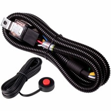 12V 80A Car Horn Relay Wiring Harness Kit Momentary Red Push Button 3m Wire