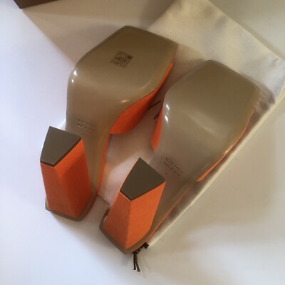 GIA BORGHINI x RHW Square Toe Mule Heels Orange 40 NIB $475 | eBay