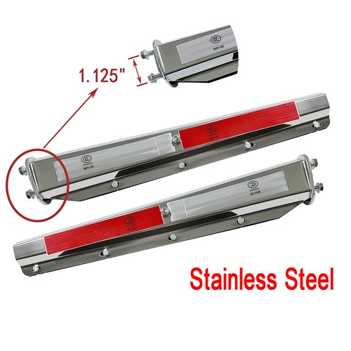 Mud Flap Hangers Stainless Steel Straight 1 Pair 1.125" Semi Truck Spring Loaded - Picture 3 of 3