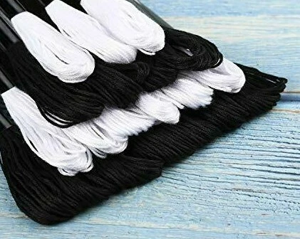 Black & White Stranded Cotton Cross Stitch Thread Skein 8m 100% cotton Threads - Image 2 of 4