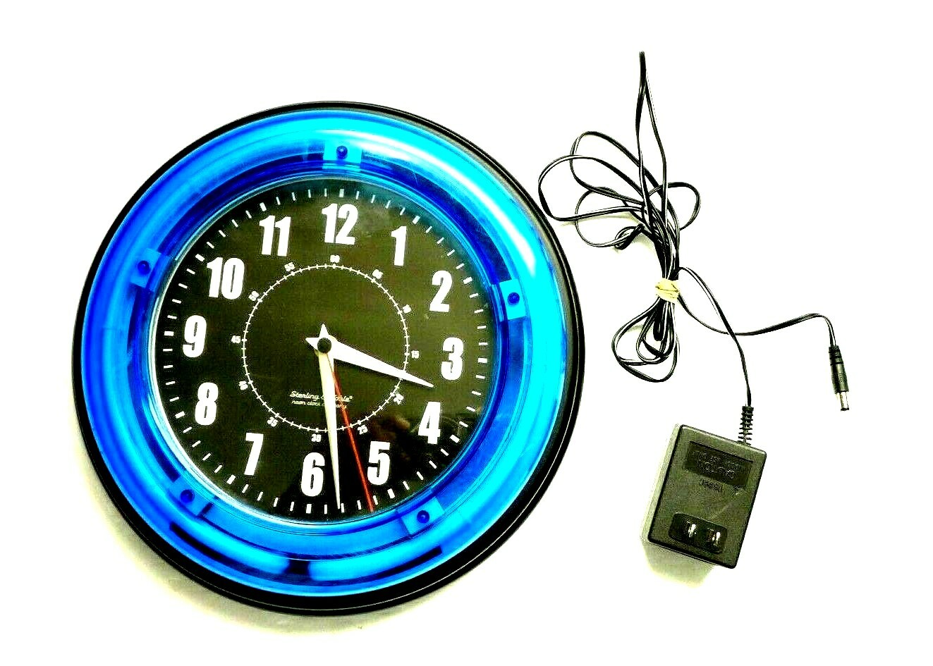 Sterling And Noble 11 Vibrant Blue Neon Analog Wall Clock Home Dcor Home Garden