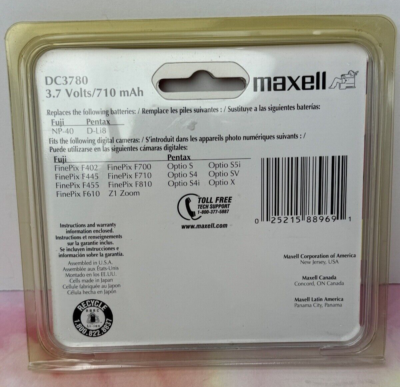 New Maxell DC3780 Digital Camera Battery Fuji Finepix Z1 Zoom