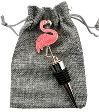 Pink Flamingo Wine Bottle Cork or Olive Oil Bottle Stopper NEW Stainless Steel