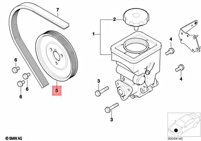 Genuine BMW E38 E39 E46 E53 Sedan SUV Steering Pump Pulley OEM  