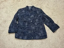 JM Collection Womens Jacket Size 14 Multicolor Print Lightweight Classic Comfort