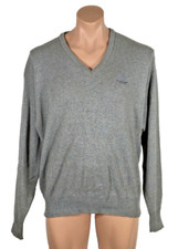 VTG 80s Izod Crest Preppy V Neck Sweater Gray 100 Acrylic Made In USA Sz M