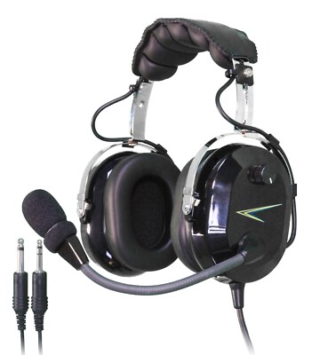 NEW HD1200A COBRA PILOT AVIATION HEADSET (BLACK) WITH FREE HEADSET BAG!
