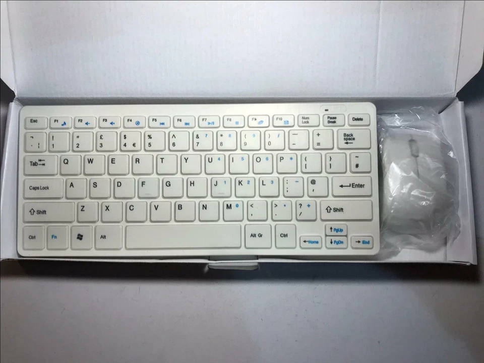 White Wireless Keyboard & Mouse for Samsung UE40JU7000 Silver 40inch 4K Smart TV - Image 3 of 4