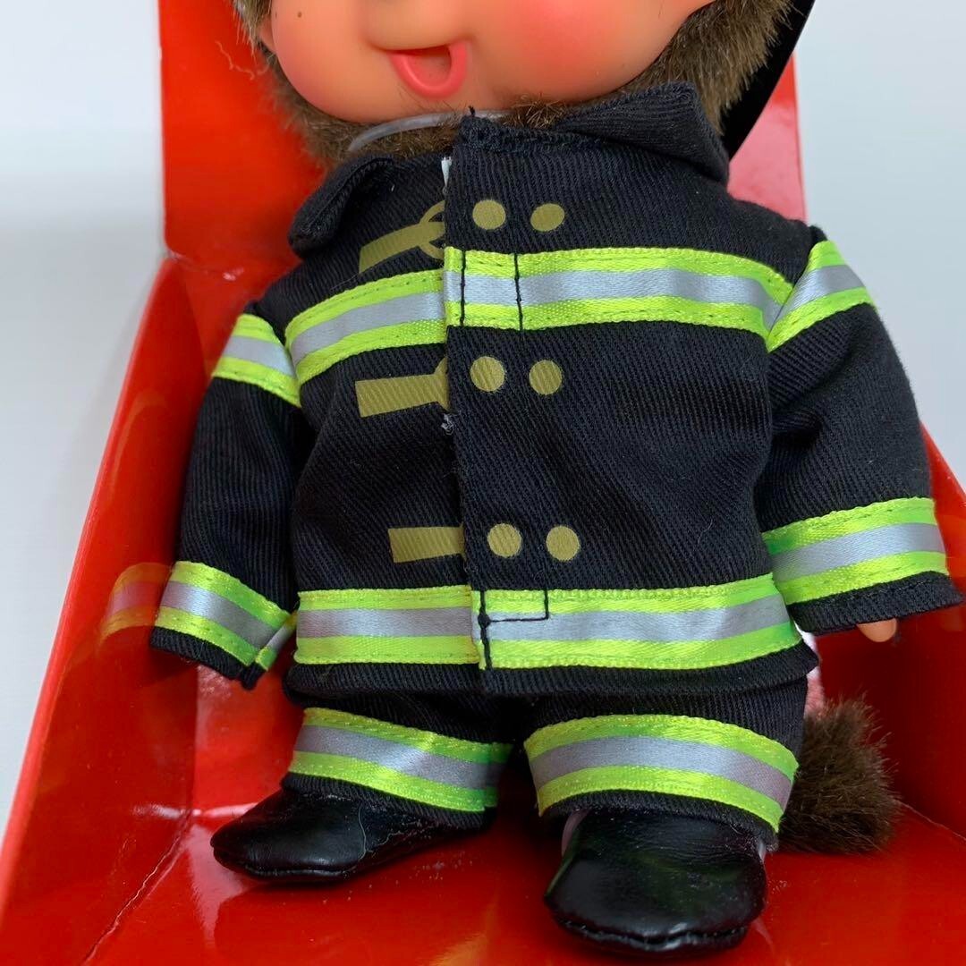 Released in 2000 NYFD Firefighter Monchhichi S size Rare Released in 2000 NYFD Firefighter Monchhichi S size Rare